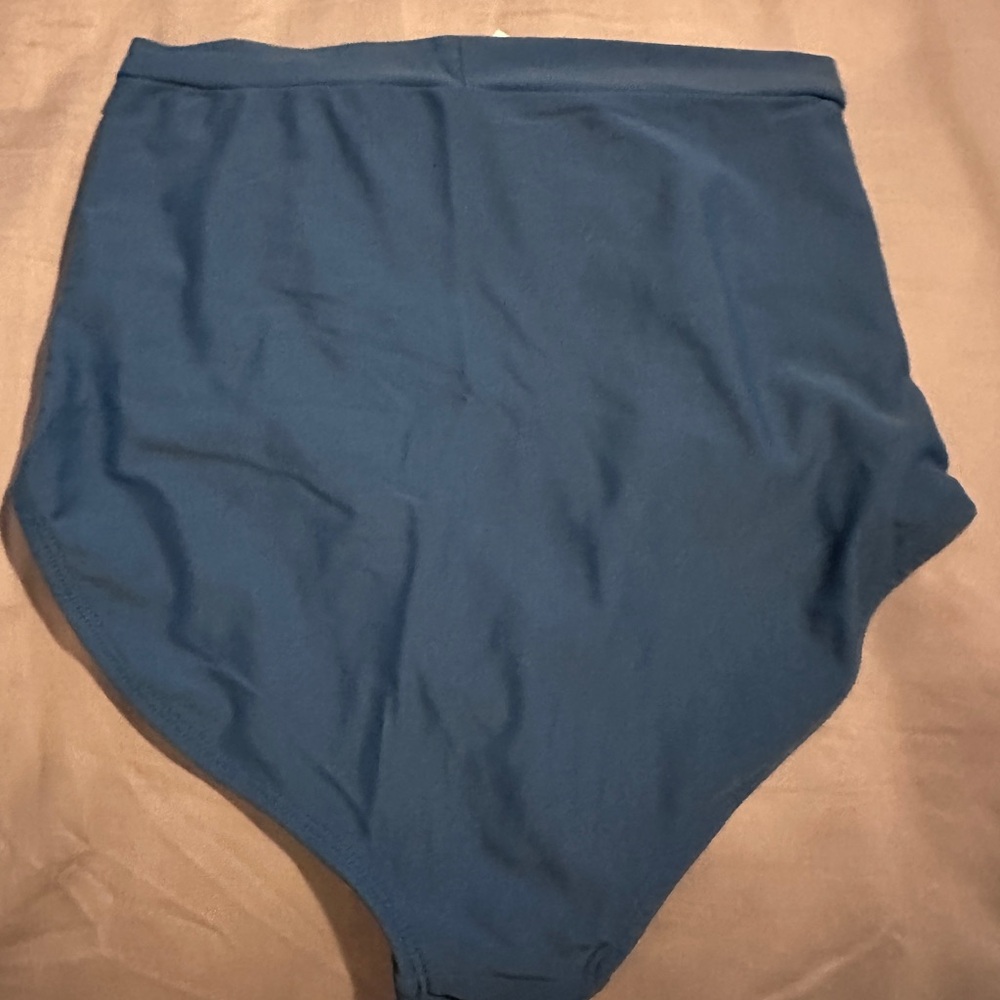 Shapermint Essentials Blue high waisted swim bottoms - Picture 2 of 3